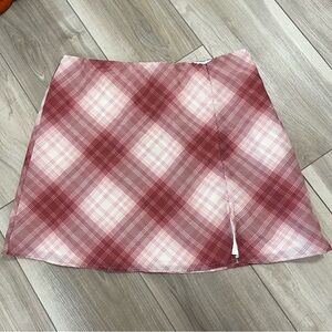 NWT Everafter mini skirt check pattern pink L